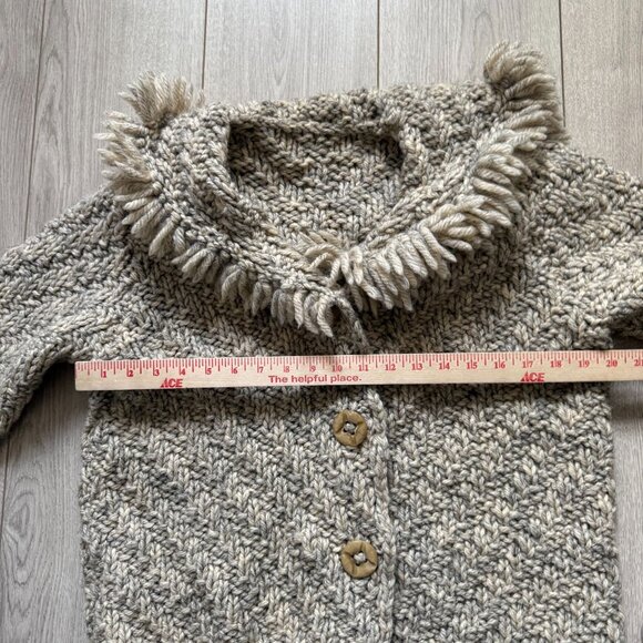 Long Sleeve Knit Button Front Cardigan Sweater Baby Beige Winter Cozy Comfy - Picture 5 of 5